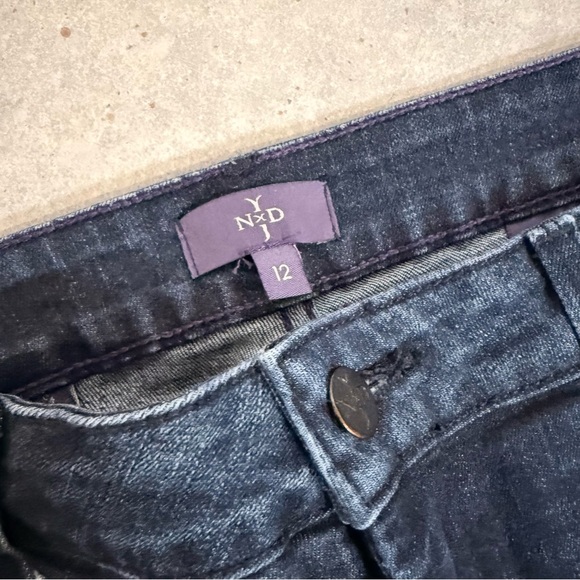 NYDJ Women's Alina Ankle Skinny Jeans 12 Dark Wash Distressed Denim Shapewear - Picture 5 of 9